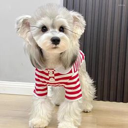 Dog Apparel Clothes Chihuahua Pets Polo Shirt Summer Dress Striped Pet T-Shirt Cats Costume Soft Pullover Accesorios Para Perros