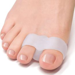 Treatment 2pcs=1pair Silicone Two Hole Toe Separator Gel Foot Finger Protector Bunion Orthopaedic Hallux Valgus Guard Straightener Pedicure