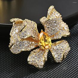 Brooches Luxury Crystal Rhinestone Bowknot For Women Fashion Bow Shaped Buckle Pins Clothes Badge Wedding Jewelry Gift