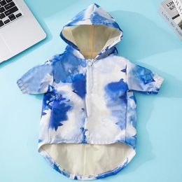 Dog Apparel Tie Dye Waterproof Pet Clothing XS-2XL Small Medium Large Jacket Rain Coat Puppy Costumes Hoodies