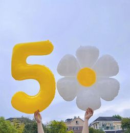 Party Decoration 42inch Number Balloon 1 2 3 4 5 6 7 8 9 0 Baby Birthday Balloons Duck Yellow Ballon Age 100 Days Helium Supported