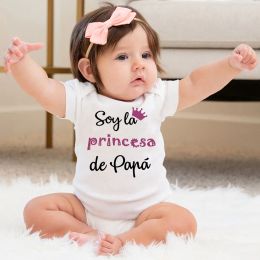 One-Pieces I Am My Father's Princess Baby Bodysuit Infant Girls Clothes Summer Short Sleeve Jumpsuit Newborn Daddy Birthday Outfits Gifts
