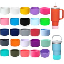 7.5cm 9cm Silicone Coasters Boot Sleeve Cups Cover Fit 20oz 30oz 40oz Tumbler With Handle & 12oz-24oz/32oz-40oz Wide Mouth Flask Water Bottle Mug Anti-Slip Bottom Bumpers