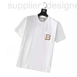 Men's T-Shirts designer B family's light luxury letter printed short sleeved T-shirt for men's summer new American design, loose fitting and handsome casual top L5XW