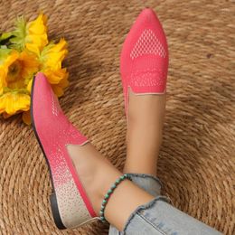 Casual Shoes 2024 Style For Women Slip On Flats Autumn Pointed Toe Breathable Mixed Colors Female Flat