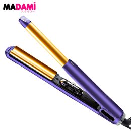 Straighteners Hair Straightener Curler Ceramic Flat Iron Fast Heating Ushaped Plate Fluffy Hair Root Curling Irons 450°F 230°C Dual Voltage