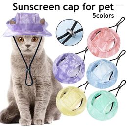 Dog Apparel Adjustable Hat Summer Shade Breathable Baseball Cap For Small Dogs Pet Hats With Ear Holes Outdoor Hiking Accessories