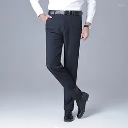 Men's Pants Casual Korean Spring Versatile Middle Aged Straight Suit Solid Colour Button Zipper Pockets Fashion Simple Trousers