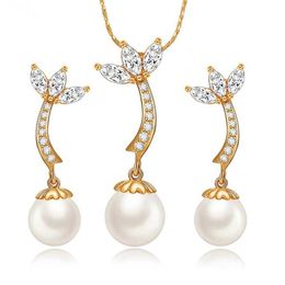 Earrings Jewelry Fashion Imitation Pearl Pendant Earrings Jewelry Set of Charms Style Gold Color Party Gift Ladies 60096 230831
