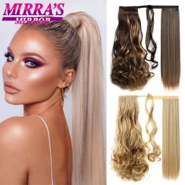 Ponytails Ponytails Ponytail Hair Synthetic Wrap Around Pony Tail Long Straight Smooth Clip in Ponytail Hair Afro Hairpiece