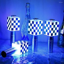 Night Lights Grid Microphone LED Strobe Vip Service Sparker Chargeable Flash Stick Light Champagne Wine Display Lamp For Party Bar