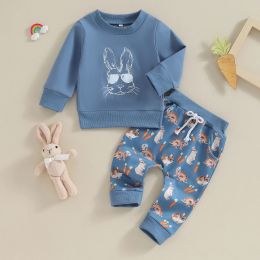 Sets ma&baby 03Y Easter Infant Toddler Newborn Baby Boy Girl Clothes Sets Bunny Print Tshirt Pant Fall Spring Outfit D05