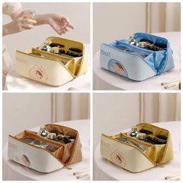 Cosmetic Bags Letter Shell Shape Makeup Pouch Bag Waterproof Cartoon Print PU Leather Large Capacity Multifunction