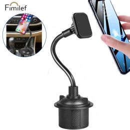 Stands Universal Magnetic Car Cup Holder MountGoose neck Car Cup Holder Magnetic Cradle Mount For iPhone 7 8 11 XS Note 9/ S10+ xiaomi