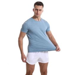 LU LU L Mens Tops T-Shirt Summer Leisure Running Training Yoga Outfit Clothes Fitness Quick Dry Breathable Loose Short Sleeve High Elasticity Sunscreen design 850ess