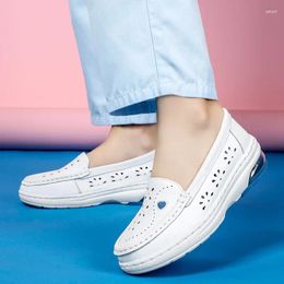 Casual Shoes Air Cushion Women's Summer Soft Sole Breathable Thick Small White Work