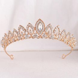 Hair Clips Fashion Rhinestone Crystal Crown Headwear Bride Wedding For Women