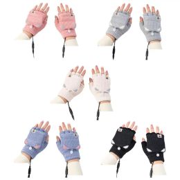 Gloves HalfFinger Heated Gloves USB Heating And Washable Gloves Knitted And Comfortable Heating Gloves For Women And Men