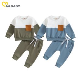 Sets ma&baby 03Y Toddler Infant Newborn Baby Boys Girls Clothes Sets Casual Fall Outfits Pocket Long Sleeve Tops Pants