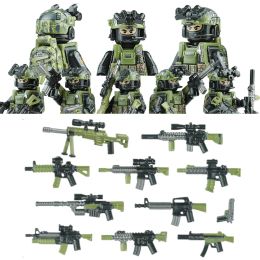 Blocks Modern British Special Forces Figures Building Blocks UK Special Air Service Regiment Soldier Camouflage Military Weapons Toys