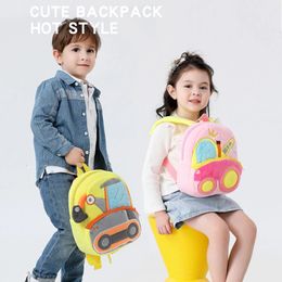 Cartoon Kids Backpack Cute Childrens Handbags for Girl Kindergarten Boy Schoolbag Cartoon 3D Car Toddler Bag 240423