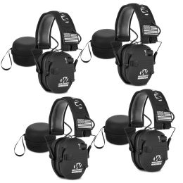 Protector 4pcs Tactical Electronic Shooting Earmuff Outdoor Sports Antinoise Headset Impact Sound Amplification Hearing with case