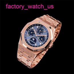 AP Diving Wrist Watch Royal Oak 26574OR Blue Plate Automatic Machinery Mens 41mm Gauge 18k Rose Gold Timepiece