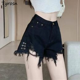 Shorts Women S-5XL Design Hole Daily Vintage Korean Style Sexy Fashion A-line Summer Denim Casual Simple Students All-match 240418