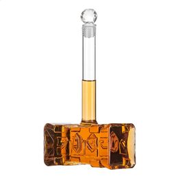 400ml 3D Hammer Whiskey Decanter Home Bar Glass Wine Liquor For Scotch Vodka Rum Tequila Gifts 240419