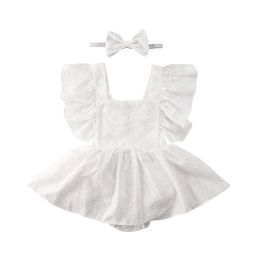 One-Pieces Citgeett Summer Toddler Baby Girl Ruffle Lace Romper White Dress Floral Bodysuit Outfit Party Tutu Skirts Clothes