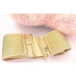 Belts Gold Belt Women Decorative Belt Down Jacket Sweater With Skirt Belt Versatile Skirt Belt Elastic Wide Waist Seal SCB0319 240423