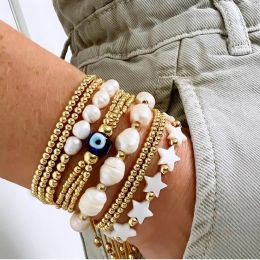 Strands KKBEAD Evil Eye Bracelet Set for Women Gift Jewelry Natural Shell Star Pearl Pulseras Mujer