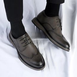 Casual Shoes S Handcrafted Men's Oxford High Quality Leather Dress Classic Business Formal Thick Soled Comfort Man