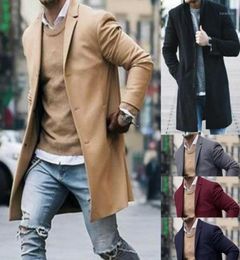 Imcute New Arrival Fashion Men039s Trench Coat Warm Thicken Jacket Woolen Peacoat Long Overcoat Tops Winter11783944