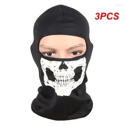 Bandanas 3PCS Skull Print Bandana Balaclava Full Face Cover Elastic Outdoor Fishing Hunting Hiking Cycling Neck Gaiter Head Warmer