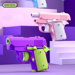 Gun Toys Mini 1911 Toy Gun 3D Printing Model Pistol Automatic Reboring Gravity Decompression Gun Non Launchable Model Grip Toy GiftL2404