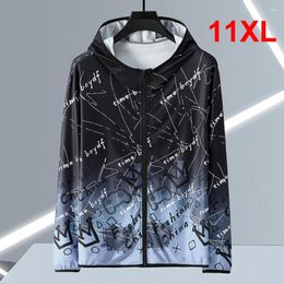 Men's Jackets 2024 Summer Thin Jacket Men Sun-protective Plus Size 11XL Fashion Casual Graffiti Gradient Design Coats Clothes