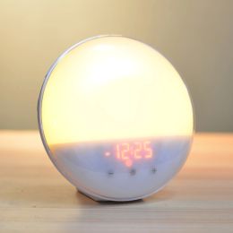 Accessories Wake Up Smart Light Alarm Clock with 7 Colours Sunrise Sunset Simulation Atmosphere Light White Noise With Sleep Night Light