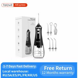 Irrigators Fairywill Oral Irrigator Portable Water Flosser Dental Teeth Cleaning Waterproof USB Charge With 5 Jets For Braces, Travel