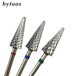 Bits HYTOOS Cone Shape Nail Drill Bit Carbide Milling Cutter For Manicure Rotary Burr Electric Drill Accessories Tool