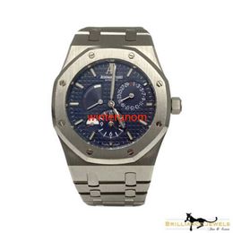 Swiss Luxury Watches AP Automatic Watch Audemar Pigue Royal Oak Dual Time Power Reserve Blue Dial Steel Watch HBBE