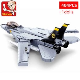 Blocks Air Force Military F14 Tomcat Fighter Bricks Aircraft Plane War EBRC Infantry Fighting Building Blocks Educational Boys Toys