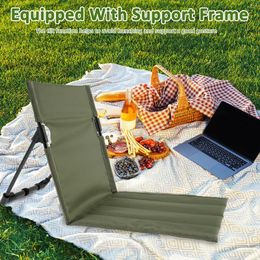 Camp Furniture Portable Camping Chair Ultra-Light Foldable Beach With Storage Bag Durable Aluminium Alloy Lazy Back Backrest Cushion