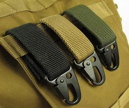 Carabiner Webbing Nylon Molle Belt Hanging Key Ring Outdoor Tool Black Khaki Army Green A2838110257