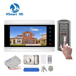 Doorbells Video Intercom in Private House Video Door Phone Kits for Apartment 7" Monitor Metal Doorbell Camera with Lock Motion Detection