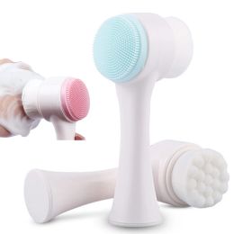 Scrubbers Face Brush Manual Facial Cleansing Skin Care Silicone Facial Scrubber Dual Face Wash Brush Deep Pore Exfoliation Makeup Massage