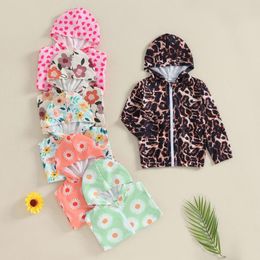 Jackets Pudcoco Toddler Girl Hoodie Jacket Floral Print Long Sleeve Zipper Cardigan Winter Coat For Infant Baby Spring Fall Outwear 3-8T