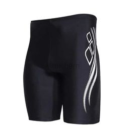 Men's Swimwear New Mens Swim Jammer Swimsuit Shorts Athletic Training Swimwear Swimming Trunks Beach Tights Short Bathing Suit Lycra Surf Pants d240424