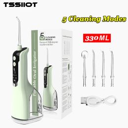 Irrigators Dental water jet Irrigator dental 5speed Oral Irrigator Water Flosser Portable Dental Water 330ML IPX7 Waterproof Teeth