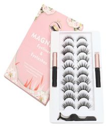 False Eyelashes Eyes Makeup Glue Ten pairs of magnetic Eyeliner suit to adsorb Natural Beautiful Confident8348817